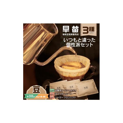 ふるさと納税 コーヒー コーヒー豆 東京都 新宿区 早苗 焙煎珈琲豆(いつもと違った個性派セット 3種×各100g)豆 スペシャルティコーヒー 珈琲 セット 3種 …