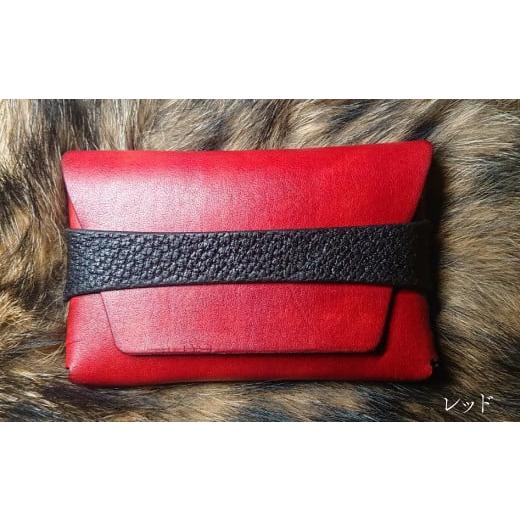ふるさと納税 文房具・玩具 高知県 佐川町 レッド/1個 本革 猪皮 イノシシ革 牛革 名刺入れ レザー ケース 縫わない 大容量 シンプル おしゃれ 革工房 Tail …