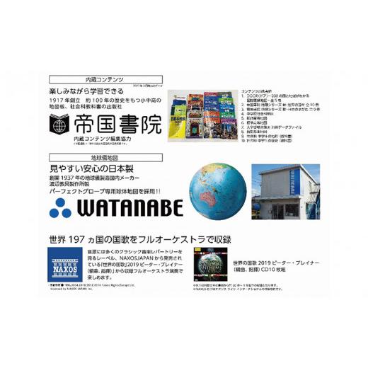 ふるさと納税 雑貨・日用品 玩具 福井県 越前市 しゃべる地球儀 PERFECTGLOBE X パーフェクトグローブ テン PG_X23の画像