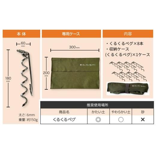 ふるさと納税 アウトドアグッズ 新潟県 三条市 ハンマー不要の回転式ペグ くるくるペグ 8本セット ステンレス製 燕三条製 防災用品 テントペグ キャンプ用品 …