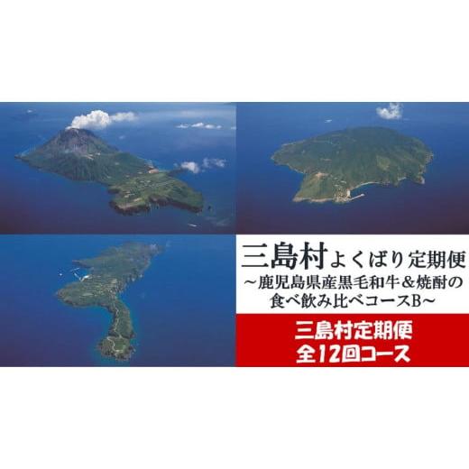 ふるさと納税 鹿児島県 三島村 [定期便/全12回]よくばり定期便〜鹿児島県産黒毛和牛&焼酎の食べ飲み比べコースB〜