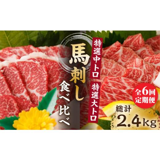 ふるさと納税 馬肉 熊本県 山鹿市  6回定期便 特選霜降り馬刺し 中トロ大トロ2種食べ比べセット 計400g（各2pc）＋タレ大 馬刺し 特選霜降り馬刺し 馬刺し 馬…の画像