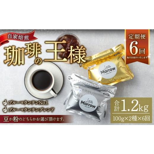 ふるさと納税 コーヒー コーヒー豆 福岡県 筑後市 6ヶ月定期便 ブルーマウンテンストレート&ブルーマウンテンブレンド 100g×2種×6回 粉 珈琲(粉)
