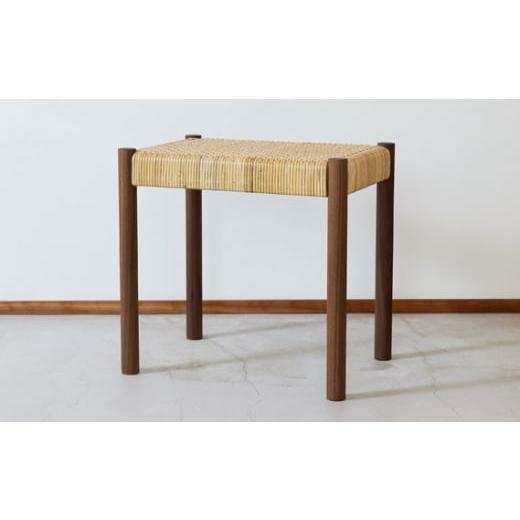 ふるさと納税 家具 埼玉県 狭山市 籐編みのスツール ウォールナット 林蔵 wood furniture | 椅子 いす イス スツール 家具 インテリア おしゃれ かわいい 幅45…