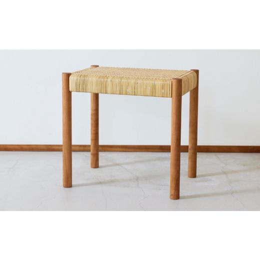 ふるさと納税 家具 埼玉県 狭山市 籐編みのスツール チェリー 林蔵 wood furniture | 椅子 いす イス スツール 家具 インテリア おしゃれ かわいい 幅45cm 無…