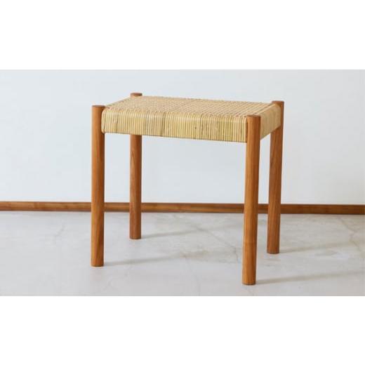 ふるさと納税 家具 埼玉県 狭山市 籐編みのスツール ケヤキ 林蔵 wood furniture | 椅子 いす イス スツール 家具 インテリア おしゃれ かわいい 幅45cm 無垢…