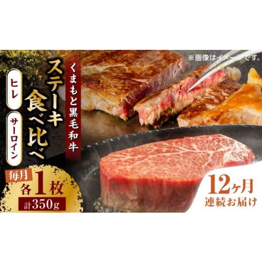 ふるさと納税 牛肉 ヒレ 熊本県 山鹿市  12回定期便 くまもと黒毛和牛 ステーキ食べ比べ ヒレステーキ サーロインステーキ 馬刺しの郷 民守 食べ比べ セット …_1