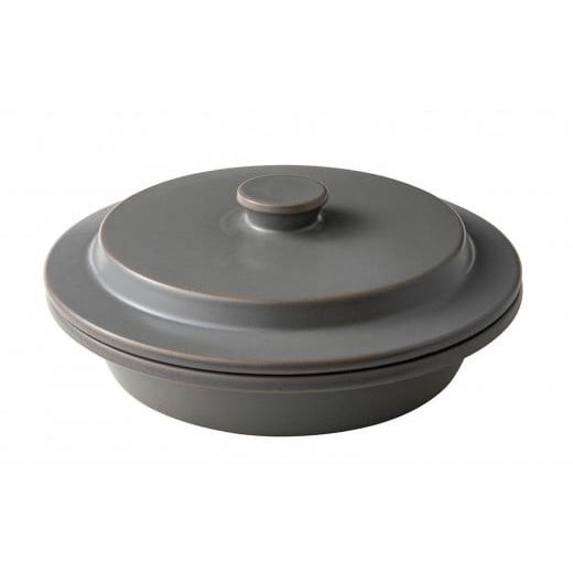 ふるさと納税 食器・グラス 三重県 四日市市 PETARI Shallow Pot 30cm Mud Stone(グレー)G.M.P グッドデザイン賞受賞 陶器製 万能調理土鍋 鍋 土鍋 平鍋 浅…