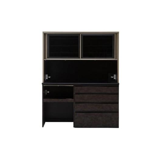 ふるさと納税 家具 収納家具 福岡県 大川市 (ブラウン) 開梱設置 リファイン食器棚 幅140cm引き戸 日本製 完成品 キッチンボード 大川家具 ブラウ…