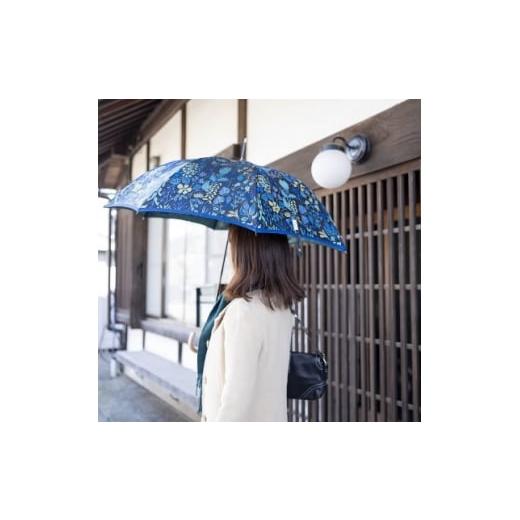 ふるさと納税 ファッション 山梨県 - 槙田商店　晴雨兼用長傘　Stig L.　ハーバリウム　ブルー 1211325の画像