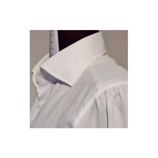 ふるさと納税 服 男 山梨県 - ハンドメイド　ドレスシャツ　 白　Lサイズ　cotton100% 140番双糸ツイル生地 1239539の画像