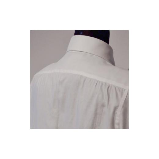 ふるさと納税 服 男 山梨県 - ハンドメイド　ドレスシャツ　 白　Lサイズ　cotton100% 140番双糸ツイル生地 1239539の画像