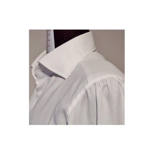 ふるさと納税 服 男 山梨県 - ハンドメイド　ドレスシャツ　 白　Mサイズ　cotton100% 140番双糸ツイル生地 1239540の画像