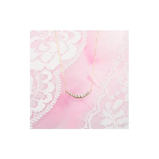 ふるさと納税 アクセサリー ネックレス 山梨県 - K18 0.10ctダイヤモンド　アーチペンダントネックレス　HH018402 1387334の画像