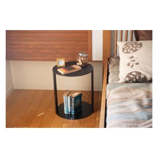 ふるさと納税 雑貨・日用品 インテリア 栃木県 鹿沼市 &FREL SCサイドテーブル ロータイプ ブラック 直径35cm 高さ40cm メラミン - ブラック   …