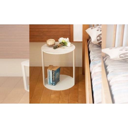 ふるさと納税 雑貨・日用品 インテリア 栃木県 鹿沼市 &FREL SCサイドテーブル ロータイプ ホワイト 直径35cm 高さ40cm メラミン‐ホワイトウォールナット …