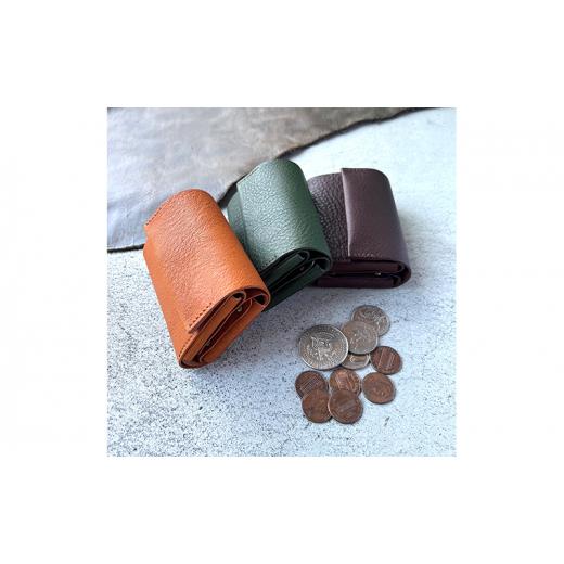 ふるさと納税 財布 岐阜県 美濃市   0277 本革 三つ折りミニ財布 シボ入り栃木レザー ダークブラウン ダークブラウン