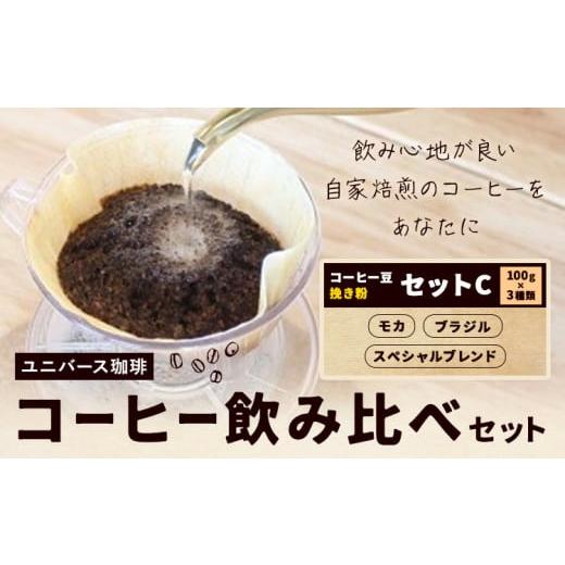 ふるさと納税 コーヒー コーヒー豆 茨城県 結城市 コーヒー豆セット セットC 挽き粉 モカ スペシャルブレンド ブラジル (各100g) ユニバース珈琲 [30日以内に…