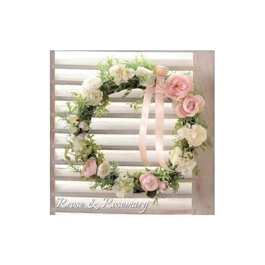 ふるさと納税 雑貨・日用品 花 東京都 武蔵野市 手作りキット 「 ローズとローズマリーのエレガントリース 」 ブライダルピンク ブライダルピンク