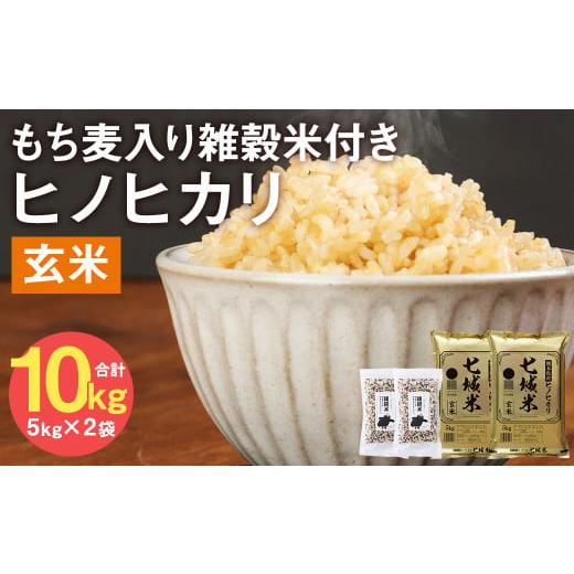 ふるさと納税 熊本県 菊池市 熊本県菊池産 ヒノヒカリ 玄米 10kg(5kg×2袋) もち麦入り雑穀米 400g(200g×2袋) 米 お米 残留農薬ゼロ 低温貯蔵