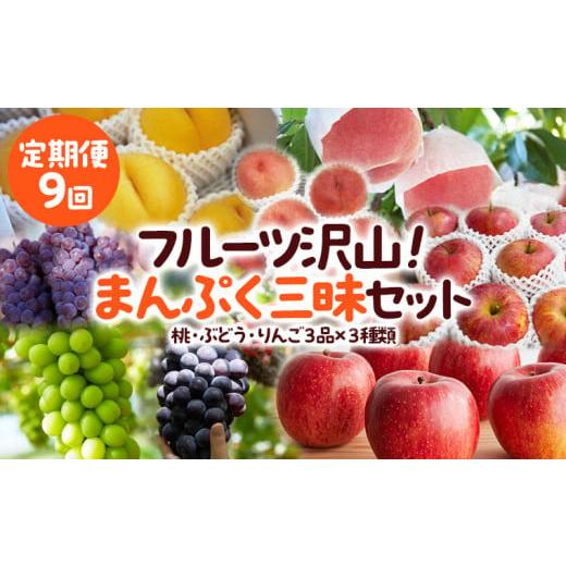 ふるさと納税 果物類 さくらんぼ 山形県 山形市 定期便9回 フルーツ沢山 まんぷく三昧セット (桃・ぶどう・りんご 3品目×3種類) 令和8年産先行予約 FU23-849…