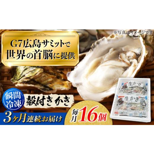 ふるさと納税 牡蠣 広島県 江田島市 広島G7で提供された牡蠣 全3回定期便 やながわ自慢 殻付き 牡蠣 16個(瞬間冷凍) 牡蠣 かき カキ 殻つき 瀬戸内 広島 マル…