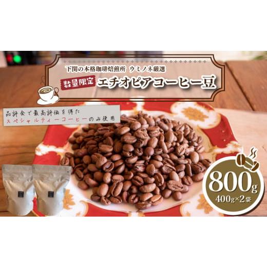 ふるさと納税 コーヒー 飲料 山口県 下関市 中深煎り 訳あり コーヒー豆 800g ( 400g × 2袋 ) 数量限定 エチオピア 珈琲 自家焙煎 下関 山口 中深煎り