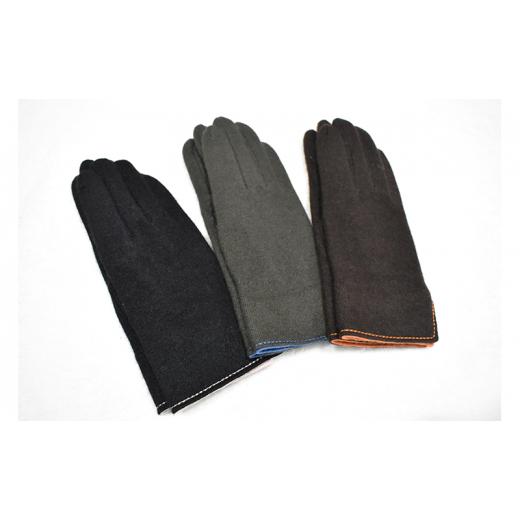 ふるさと納税 小物 香川県 東かがわ市   カシミヤ100% レディース バイカラーファッショングローブ モスグリーン モスグリーン