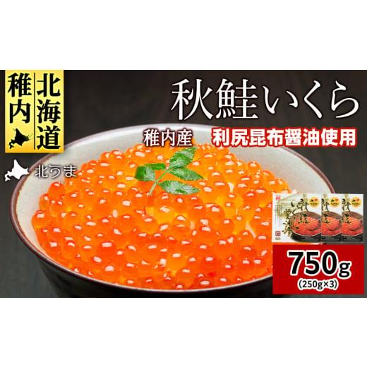 ふるさと納税 いくら 北海道 稚内市  宗谷海峡産 秋鮭いくら醤油漬け250g×3_ いくら イクラ 魚卵 海鮮 魚介 秋鮭 醤油漬け 鮭 小分け 便利 250g 北海道 国産 …の画像