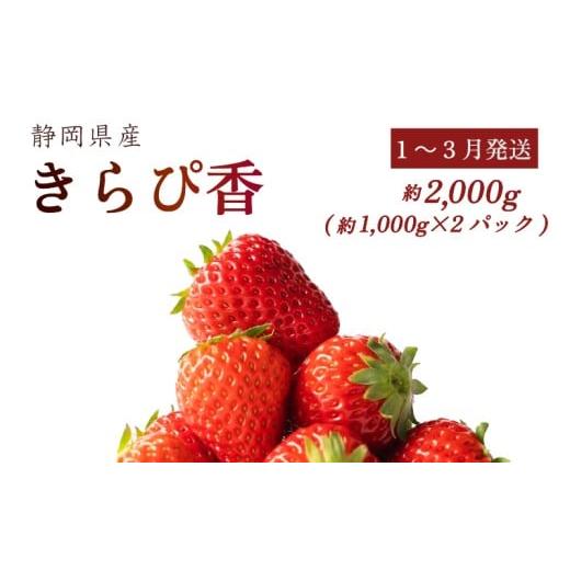 ふるさと納税 いちご 静岡県 牧之原市 1月〜4月発送 きらぴ香 2000g 以上 いちご 1000g×2パック イチゴ 冷蔵発送 苺 2kg 土耕栽培 フルーツ 果物 スイーツ …