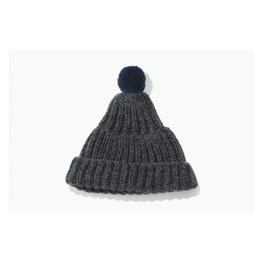 ふるさと納税 小物 帽子 宮城県 気仙沼市 気仙沼ニッティング ポンポン帽子(チャコールグレー)ポンポンカラー: ネイビー 気仙沼ニッティング 宮城県 気仙…