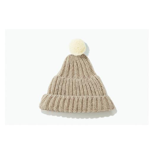 ふるさと納税 小物 帽子 宮城県 気仙沼市 気仙沼ニッティング ポンポン帽子(オートミール)ポンポンカラー:生成り 気仙沼ニッティング 宮城県 気仙沼市 205…