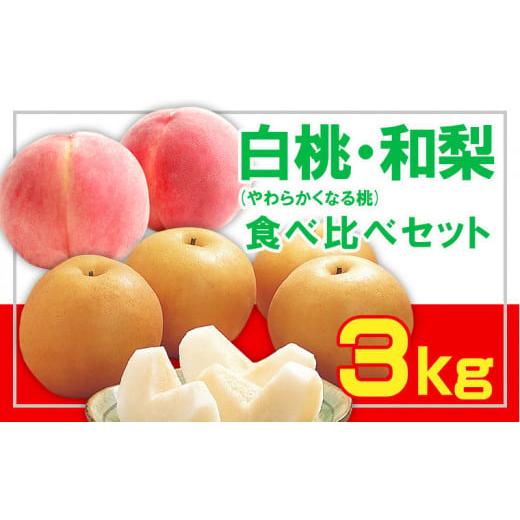 ふるさと納税 もも 山形県 山形市 フルーツ王国山形 白桃 (やわらかくなる桃)・和梨食べ比べセット秀品 3kg 令和8年産先行予約 FS23-852 くだもの 果物 フル…