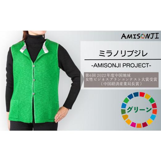 ふるさと納税 服 山口県 宇部市 AMISONJI ミラノリブジレ グリーン AMISONJI ミラノリブジレ グリーン