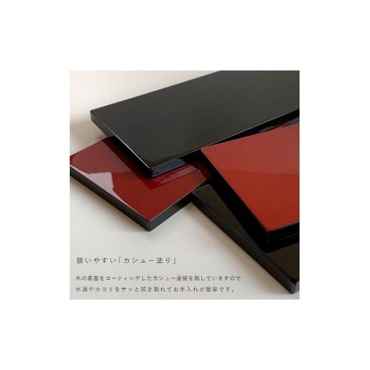 ふるさと納税 陶磁器・漆器・ガラス 和歌山県 海南市 木製 短冊板 花台 敷板 黒／朱 10号(30cm) 床の間 玄関 YG361の画像
