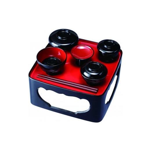 ふるさと納税 陶磁器・漆器・ガラス 和歌山県 海南市 6.0寸 仏器膳 黒内朱 椀付 YG375 6.0寸