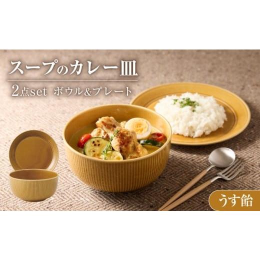 ふるさと納税 食器・グラス 皿 岐阜県 瑞浪市 美濃焼 miyama.のカレーのうつわ スープのカレー皿 2点セット うす飴 瑞浪市 / ミヤマプランニング AZCM061 う…