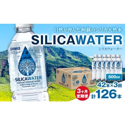 ふるさと納税 水・ミネラルウォーター 500mL〜999mL 熊本県 菊池市  3ヶ月定期便 シリカウォーター 阿蘇山系の天然水 500ml×42本 3回 株式会社サンコー熊本営…の画像