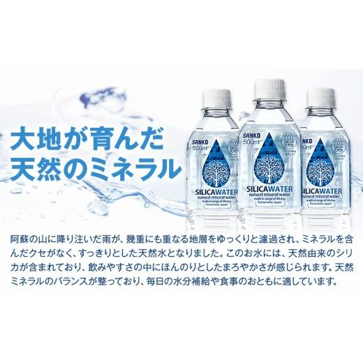 ふるさと納税 水・ミネラルウォーター 500mL〜999mL 熊本県 菊池市  3ヶ月定期便 シリカウォーター 阿蘇山系の天然水 500ml×42本 3回 株式会社サンコー熊本営…の画像