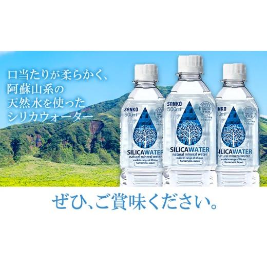 ふるさと納税 水・ミネラルウォーター 500mL〜999mL 熊本県 菊池市  3ヶ月定期便 シリカウォーター 阿蘇山系の天然水 500ml×42本 3回 株式会社サンコー熊本営…の画像