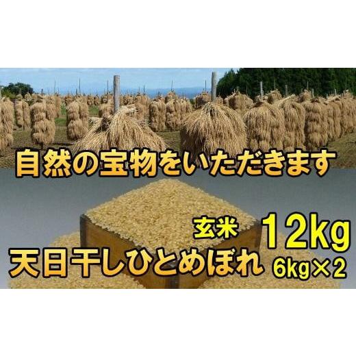 ふるさと納税 岩手県 奥州市 米 天日干しひとめぼれ 令和5年産 玄米 12kg お米マイスターが栽培指導 岩手県奥州市産 12kg(6kg×2袋) [7日以内発送…