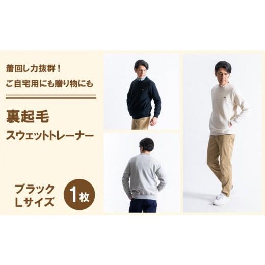 ふるさと納税 服 男 愛媛県 松山市 裏起毛 スウェット トレーナー < L > <ブラック > メンズ トレーナー 長袖 スウェット ファッション 冬服 FL23…