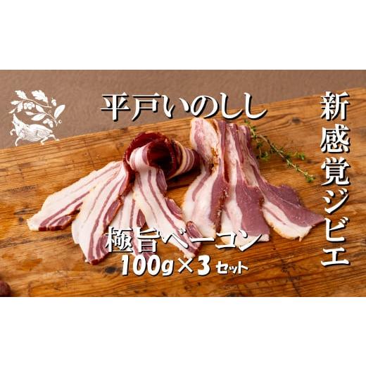 ふるさと納税 長崎県 佐世保市 B365p 新感覚ジビエ平戸いのしし極旨ベーコンスライス(100gを3パック)