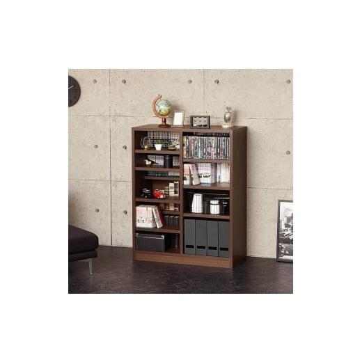 ふるさと納税 家具 本棚・ラック・カラーボックス 和歌山県 海南市 ブラウン 国産ダブル棚板本棚W90 ブラウン