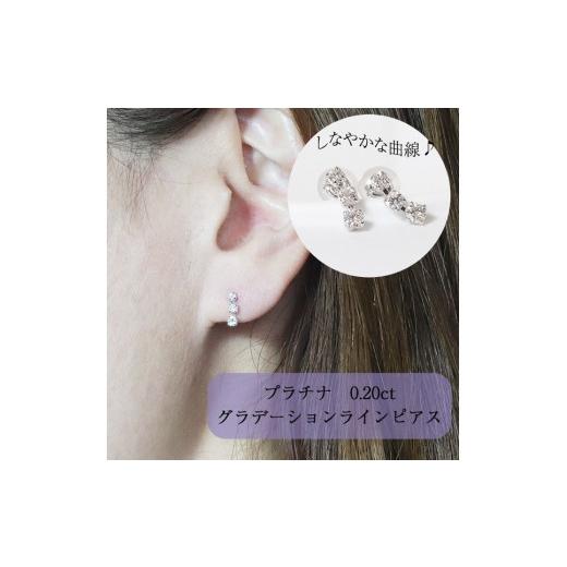 ふるさと納税 アクセサリー ピアス 山梨県 甲斐市 プラチナ 0.20ct グラデーションラインピアス PT850 プラチナ ダイヤモンド ピアス ダイヤ0.10ct×2 カラッ…の画像