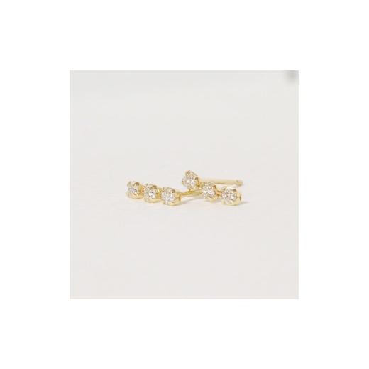 ふるさと納税 アクセサリー ピアス 山梨県 甲斐市 K18 0.14ct ラインダイヤモンドピアス 山梨 ダイヤモンド ゴールドピアス ジュエリー アクセサリー K18 イエ…の画像