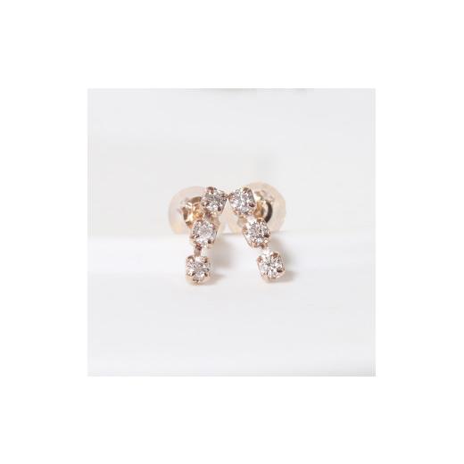 ふるさと納税 アクセサリー ピアス 山梨県 甲斐市 K18 0.14ct ラインダイヤモンドピアス 山梨 ダイヤモンド ゴールドピアス ジュエリー アクセサリー K18 イエ…の画像