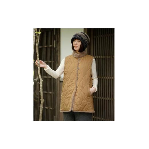 ふるさと納税 服 埼玉県 横瀬町 羊毛で暖かい「メリノン」ロングベスト(Lサイズ) 洗濯機で丸洗い可 Lサイズ