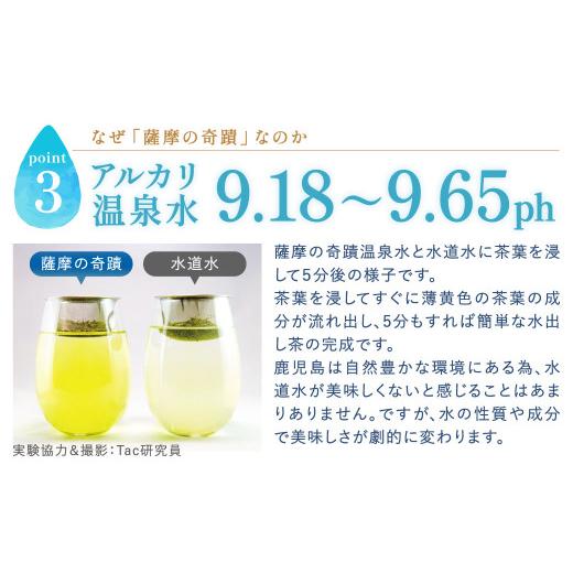 ふるさと納税 水・ミネラルウォーター 2.1L〜 鹿児島県 薩摩川内市  10営業日以内の発送 天然アルカリ温泉水 薩摩の奇蹟 20L×5箱 超軟水 硬度0.6 シリカ水 天…の画像