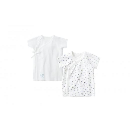 ふるさと納税 服 子ども 愛知県 名古屋市 ブルー ファミリアの打合せ半袖肌着セット ブルー ファミリアの打合せ半袖肌着セット